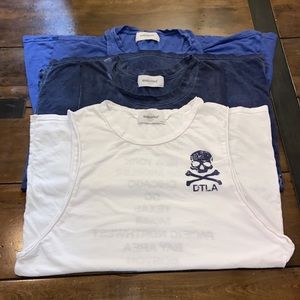 Soulcycle - Woman’s size small tank top lot of three - blue, white and tie dye
